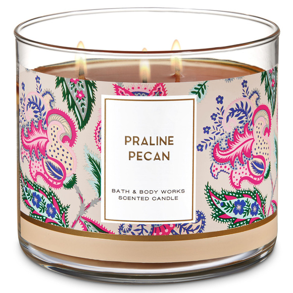 Bath & Body Works Praline Pecan Three Wick Candle - Picture 1 of 1